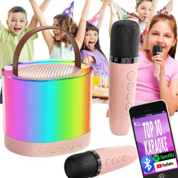 ZESTAW KARAOKE 1 MIKROFON I BEZPRZEWODOWY PRZENOŚNY GŁOŚNIK BLUETOOTH LED